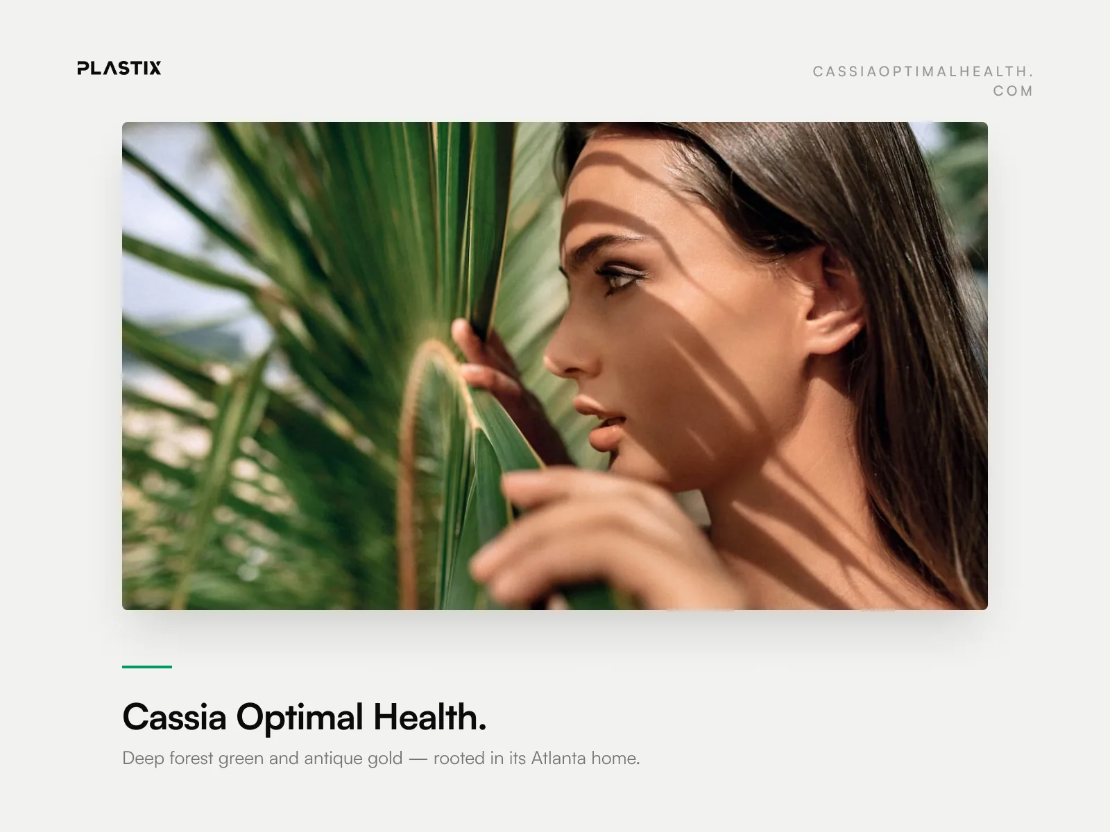 Cassia Optimal Health website design shown in an editorial gallery frame