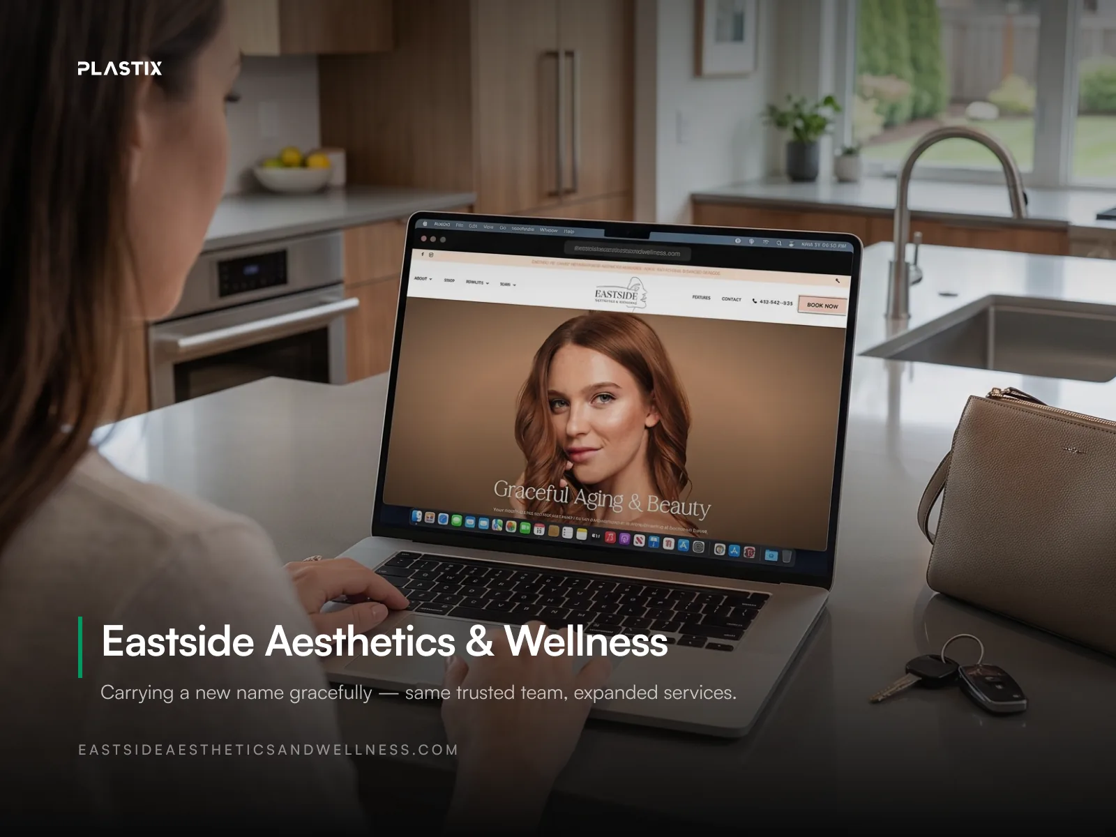 Eastside Aesthetics & Wellness website shown on a laptop screen