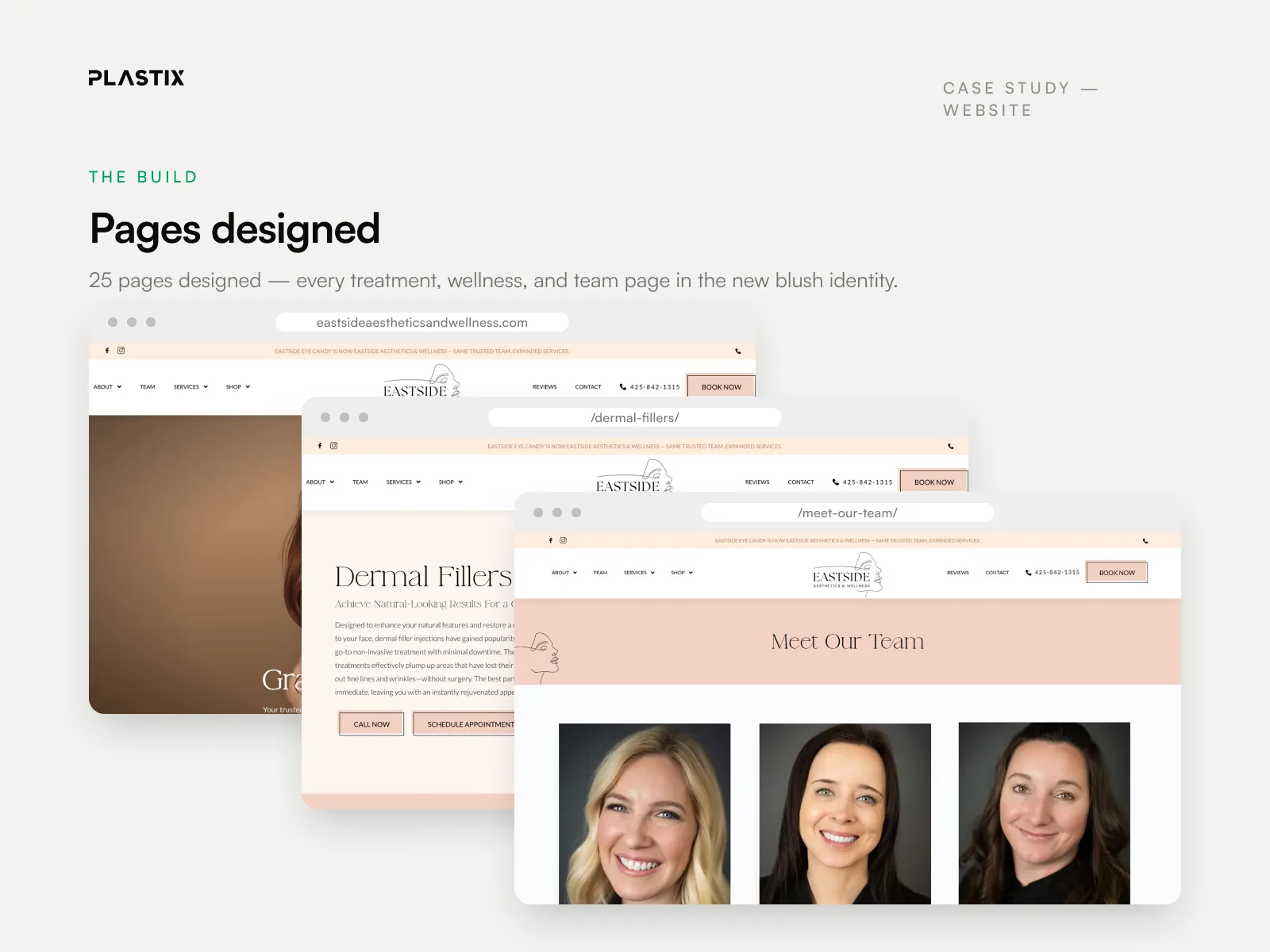 Pages designed for the Eastside Aesthetics & Wellness website