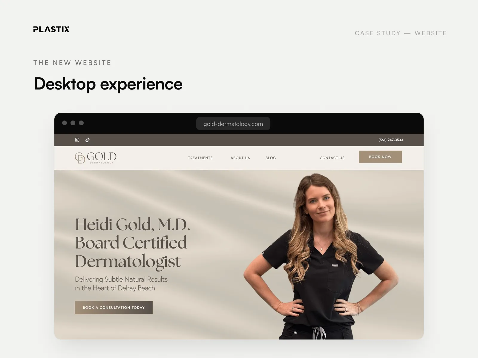 Gold Dermatology & Aesthetics website homepage design on desktop