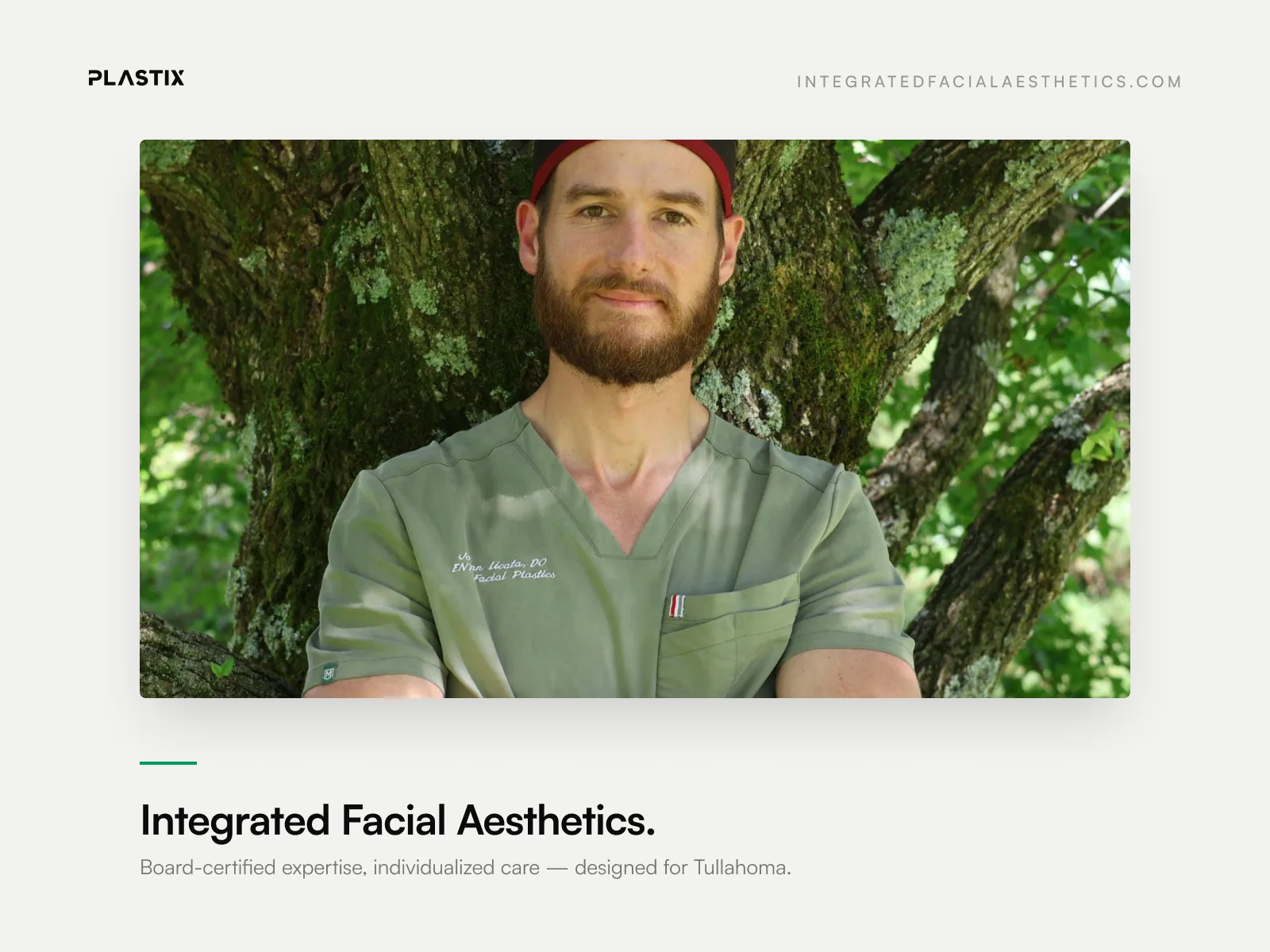 Integrated Facial Aesthetics website design shown in an editorial gallery frame