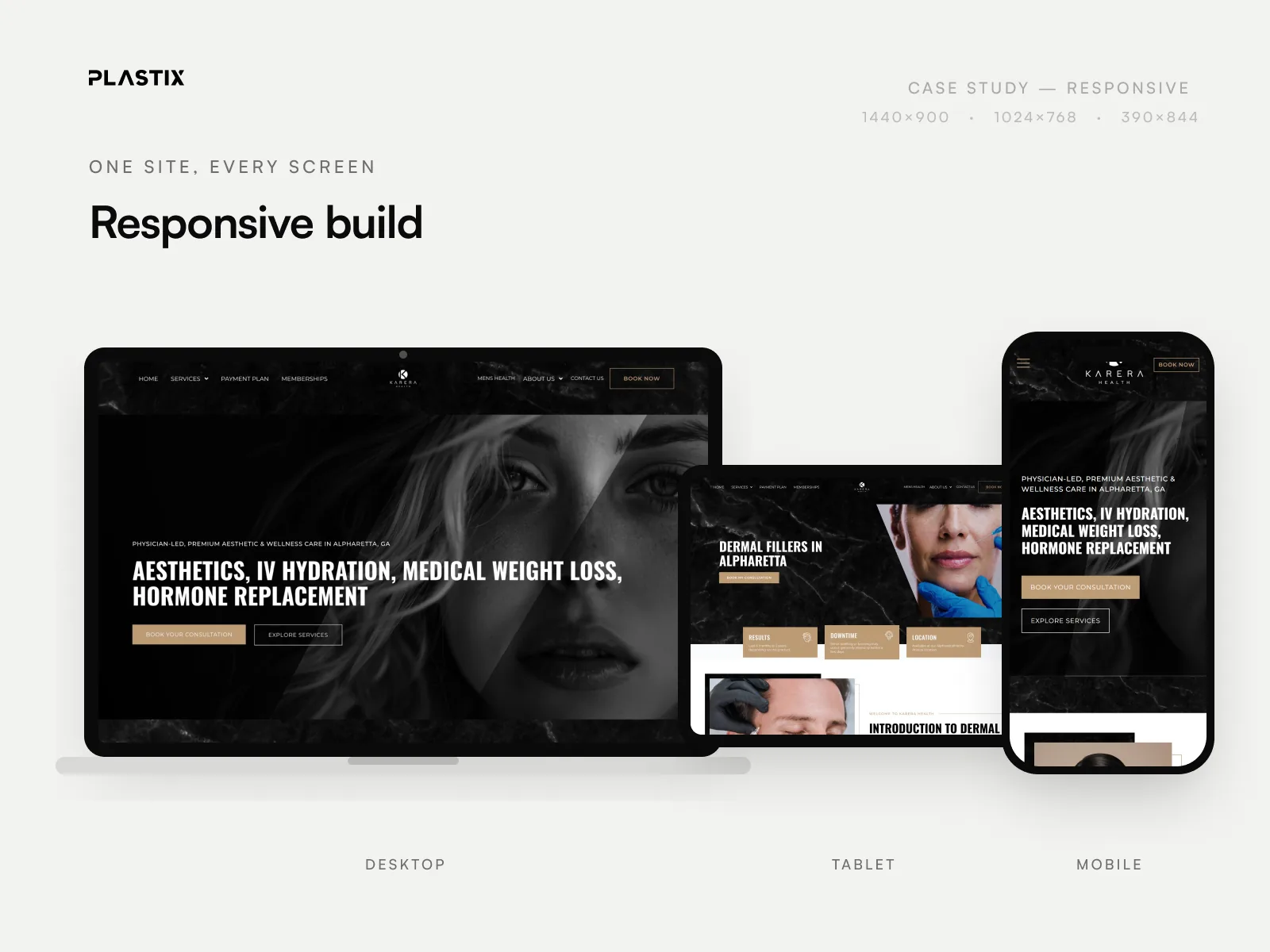Karera Health responsive website design on desktop, tablet and mobile