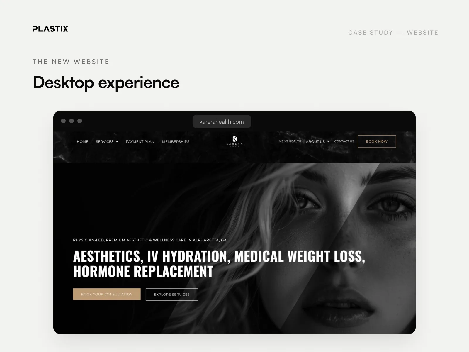 Karera Health website homepage design on desktop