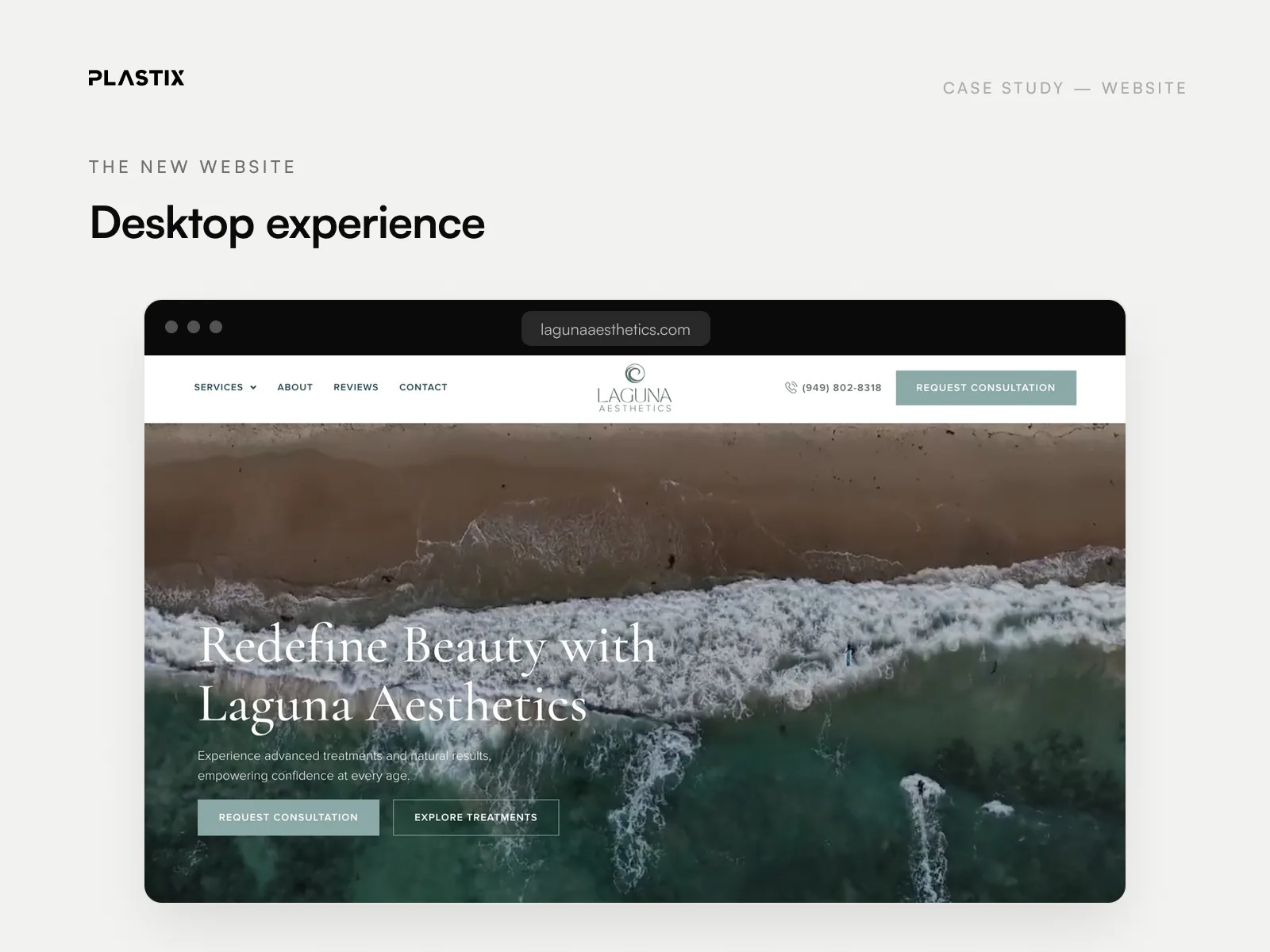 Laguna Aesthetics website homepage design on desktop