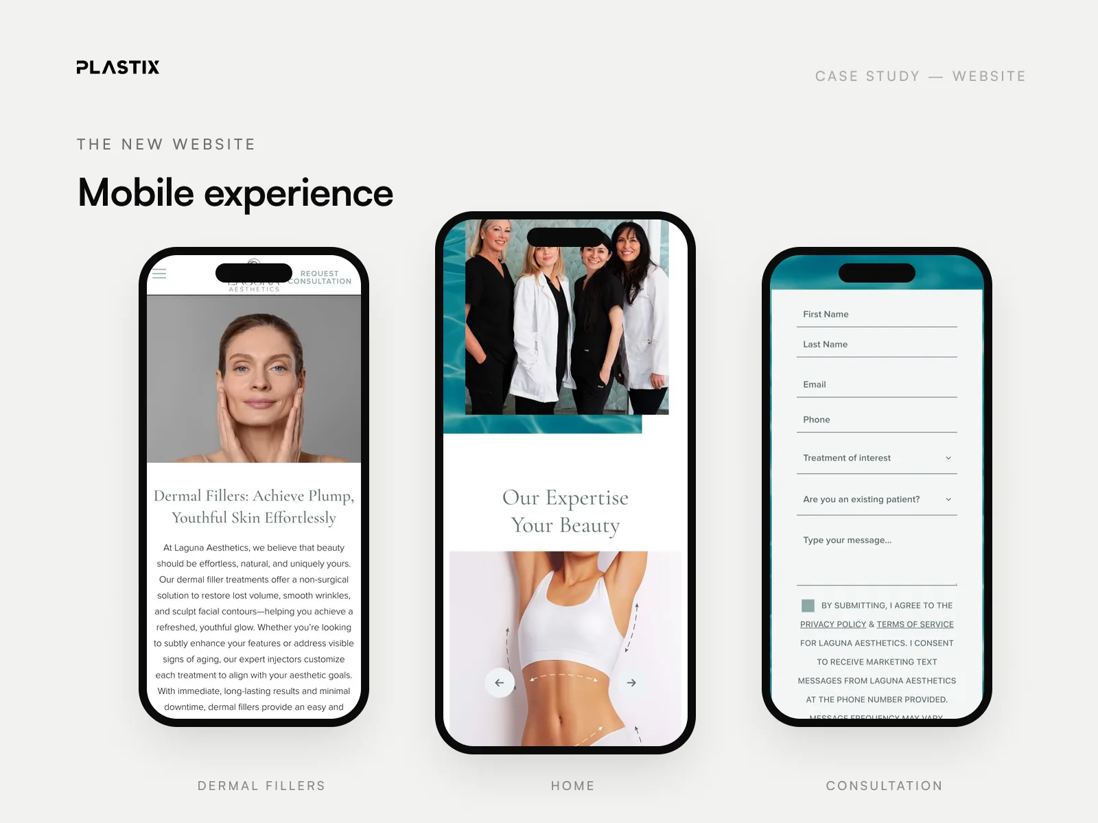 Laguna Aesthetics website design on mobile