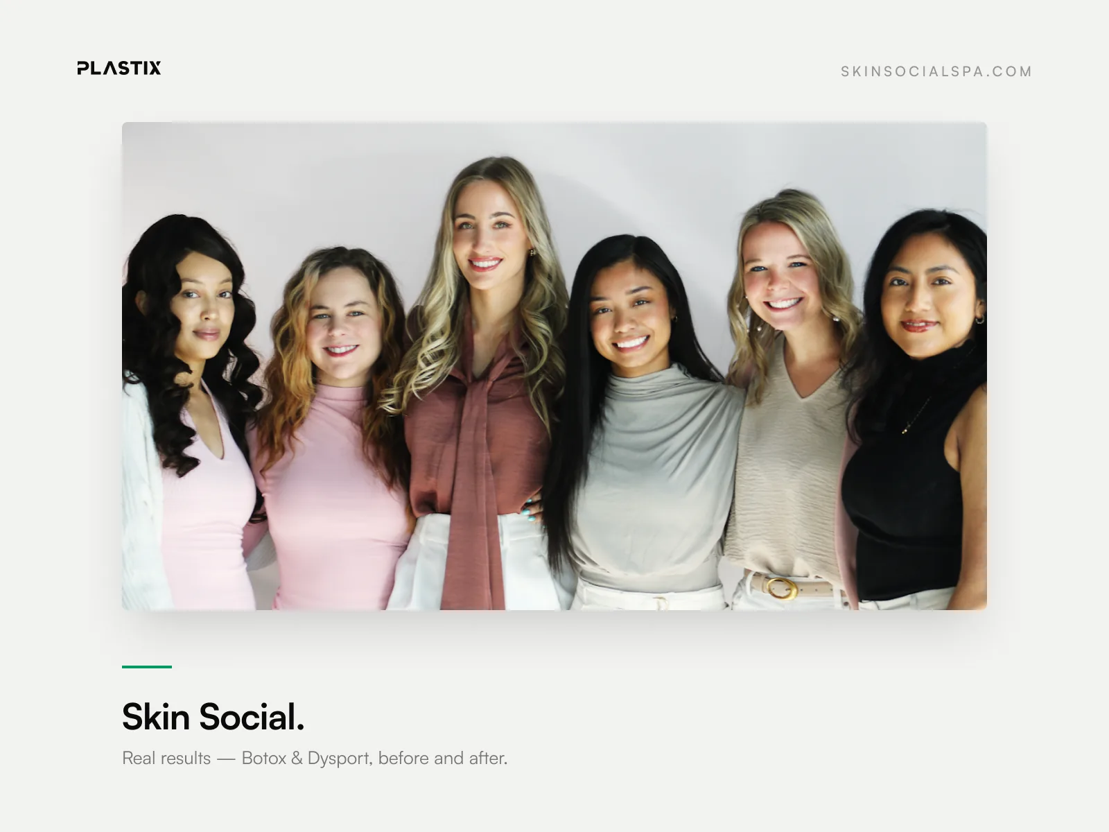 Skin Social Med Spa website design shown in an editorial gallery frame
