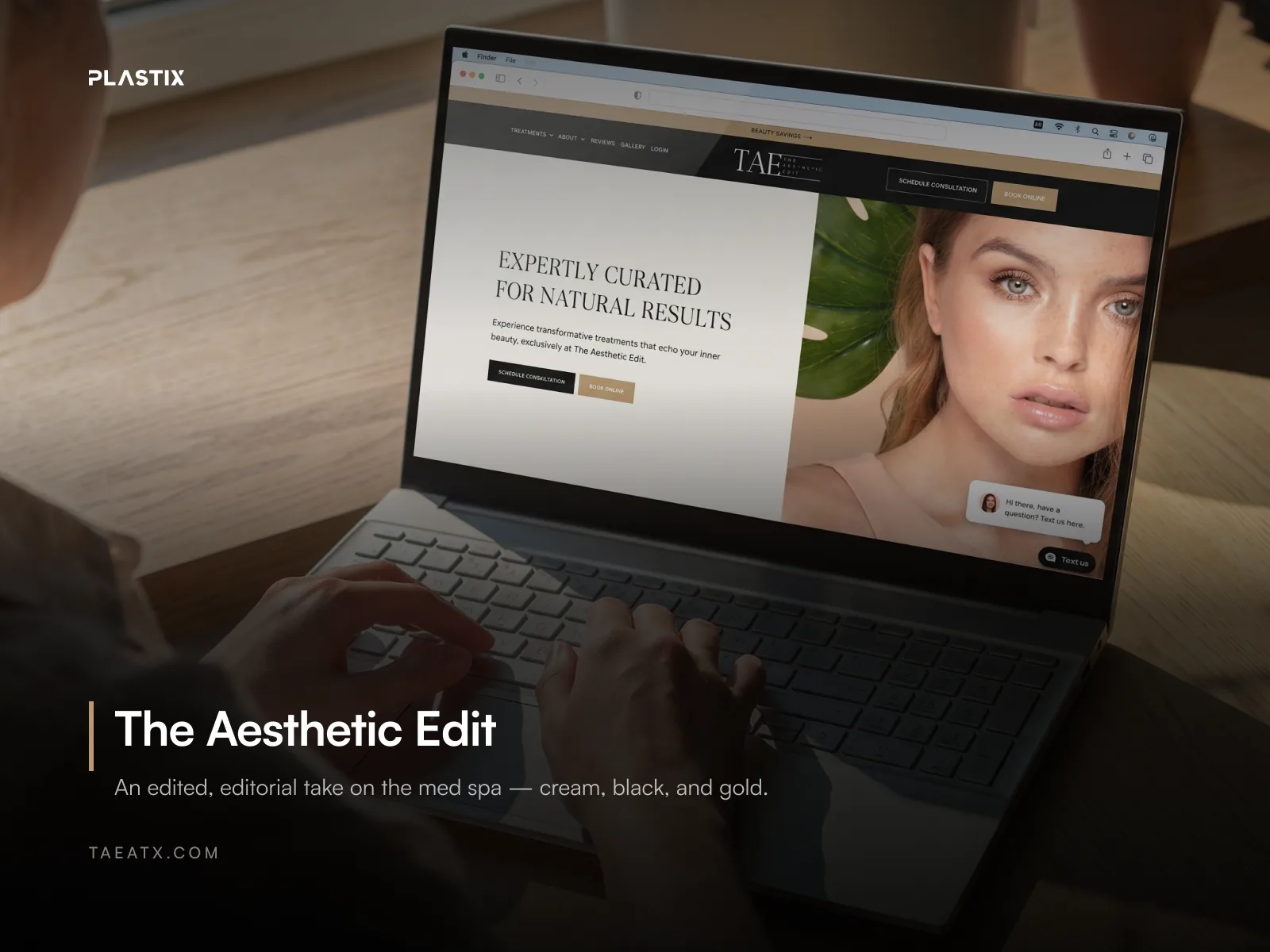 The Aesthetic Edit website shown on a laptop screen